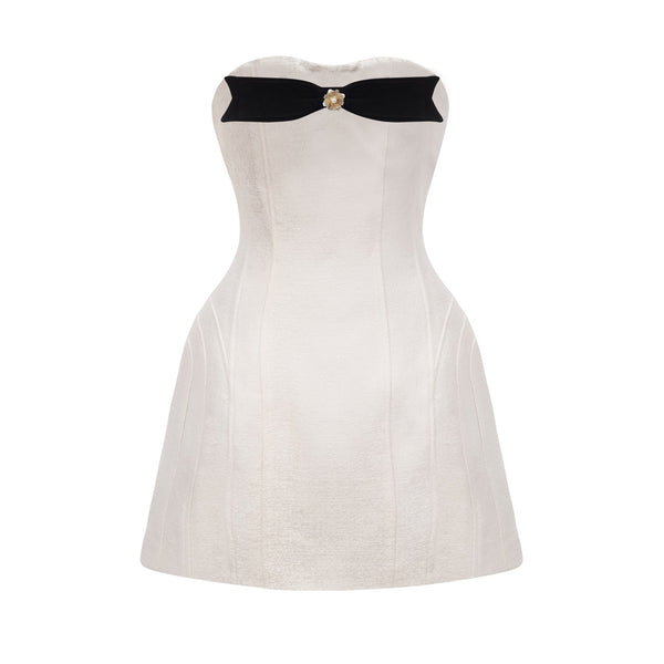 Araminta bow-detail off-shoulder mini dress (US Only)