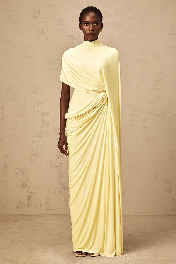 Fenella asymmetrical draped cape & dress matching set