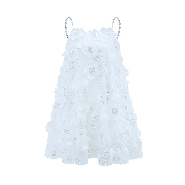 Suzette crystal-embellished floral mini dress
