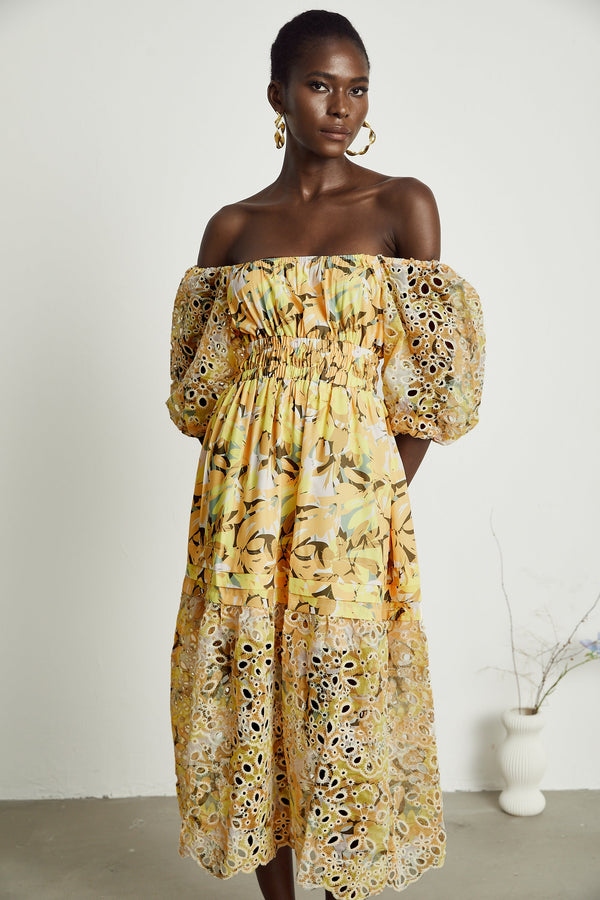 Clémence floral-print cut-out midi dress