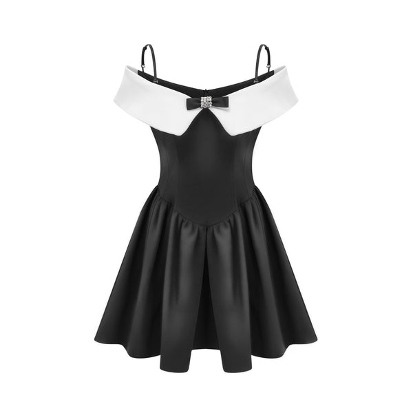 Deniece Black Off-The-Shoulder Mini Dress