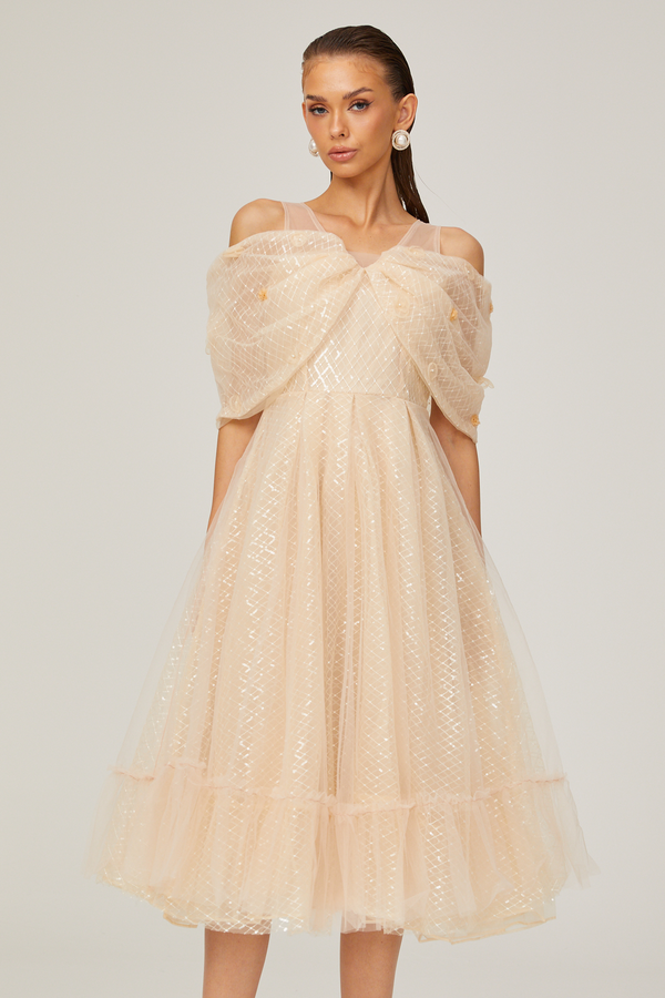 Danielle sequined tulle midi dress (US Only)