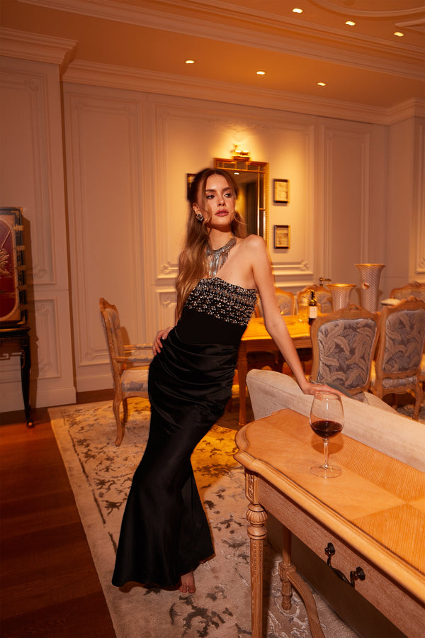 Aurore Crystal Embellished Maxi Dress