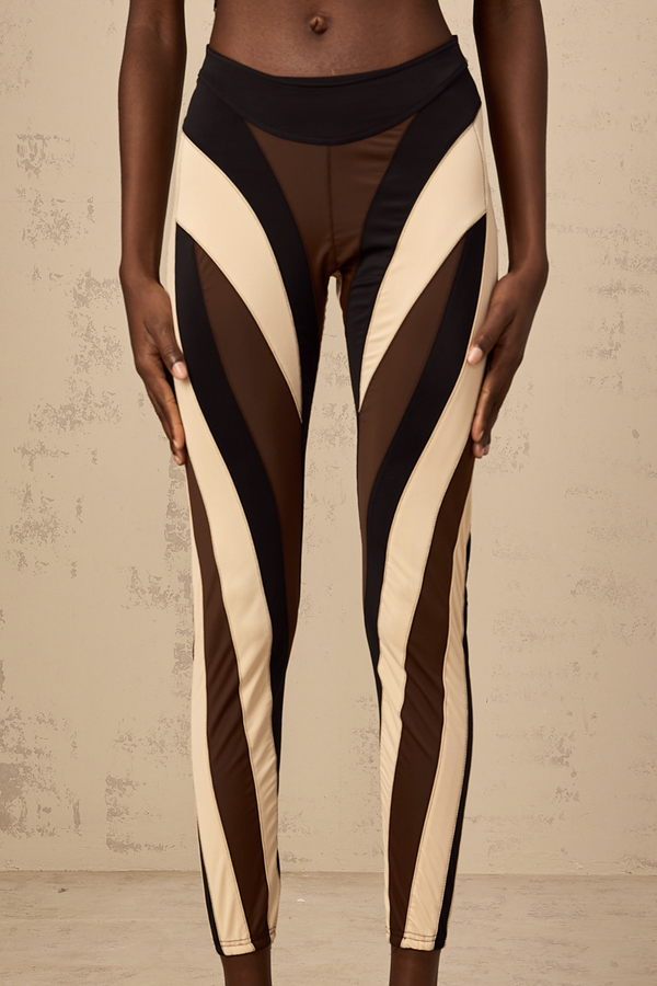 Diane spiral color-block panelled leggings