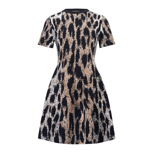 Lucie Brown Leopard Knit Mini Dress