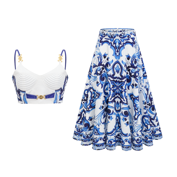 Allegra graphic-printed top & skirt matching set (US Only)