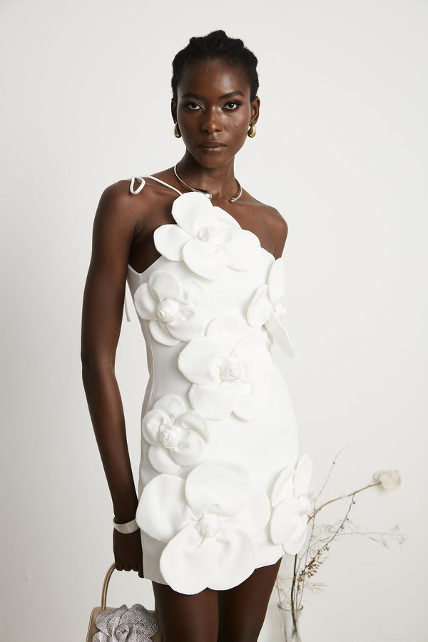 Liane White Floral Off-Shoulder Mini Dress