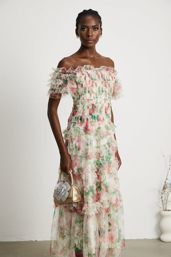 Suzette floral-print tiered midi dress (US Only)