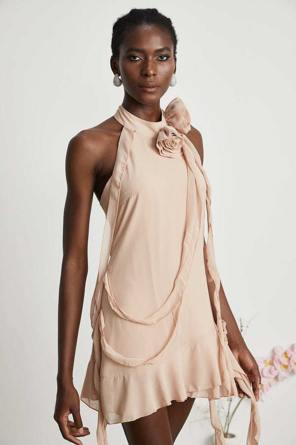 Eloisee Floral Asymmetrical Mini Dress