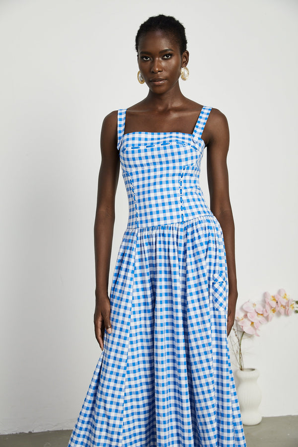 Diane gingham midi dress