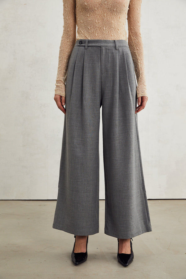 Lucienne grey straight-leg trousers (US Only)