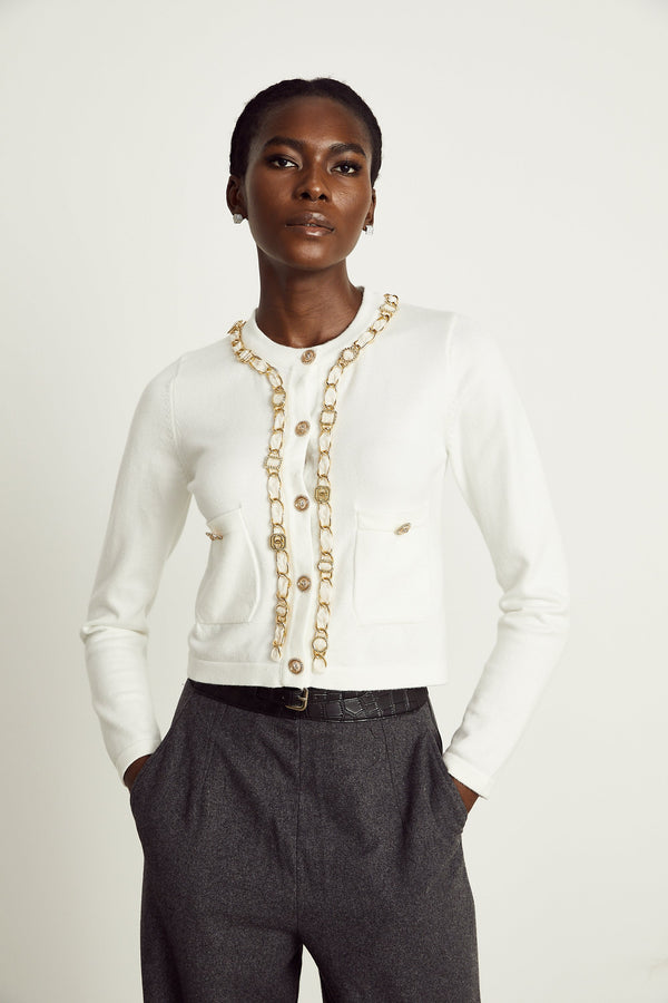 Karine chain-link knitted cardigan (US Only)