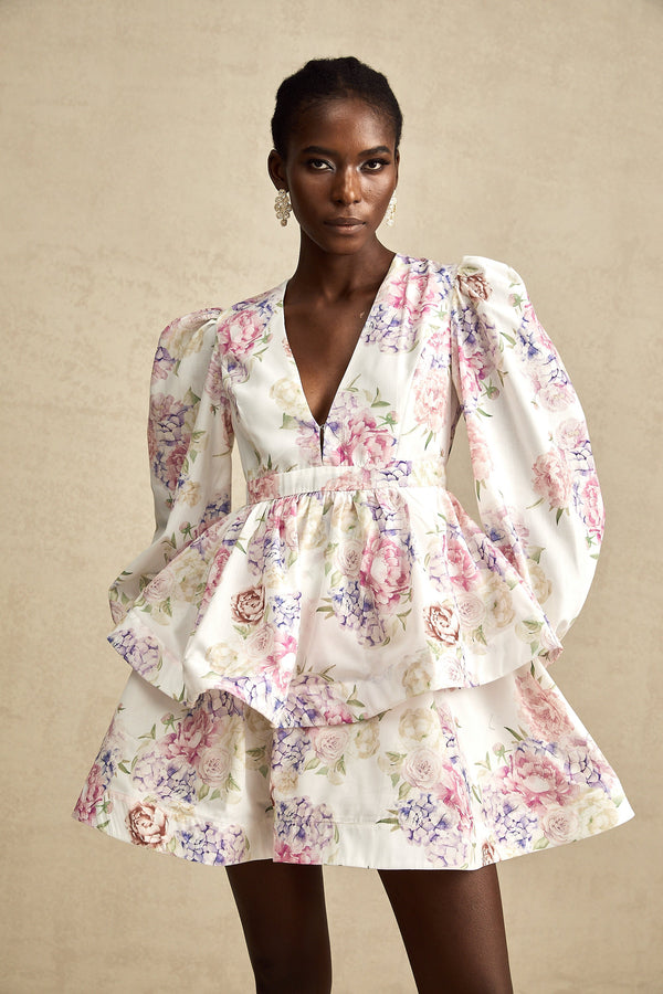 Enora floral-print tiered mini dress (US Only)