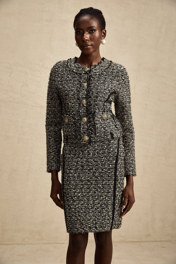 Julie contrast-color lurex jacket & skirt matching set (US Only)