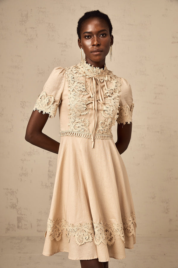 Axelle corded-lace flared mini dress (US Only)