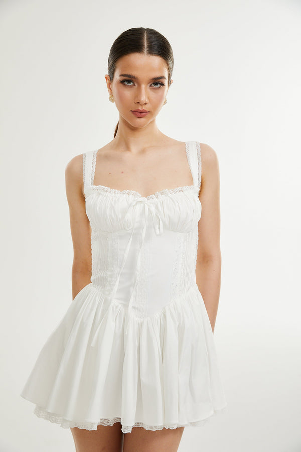 Camille white corset mini dress