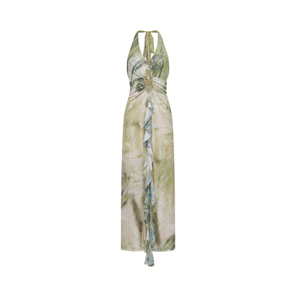 Éliane ombre-print halterneck midi dress (US Only)