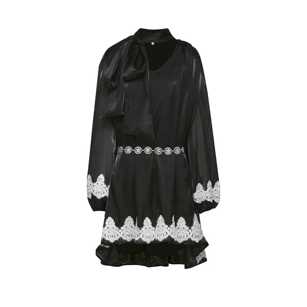 Delphine faux-pearl embellished mini dress in Black (US Only)