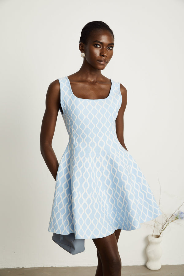 Hélène patterned-jacquard sleeveless mini dress