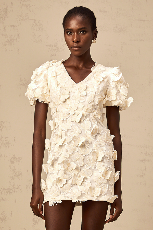 Eugénie butterfly-appliqué A-line mini dress (US Only)