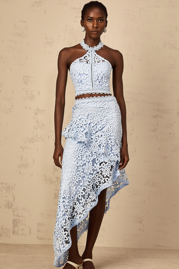 Bruyère Blue Corded Lace Matching Set