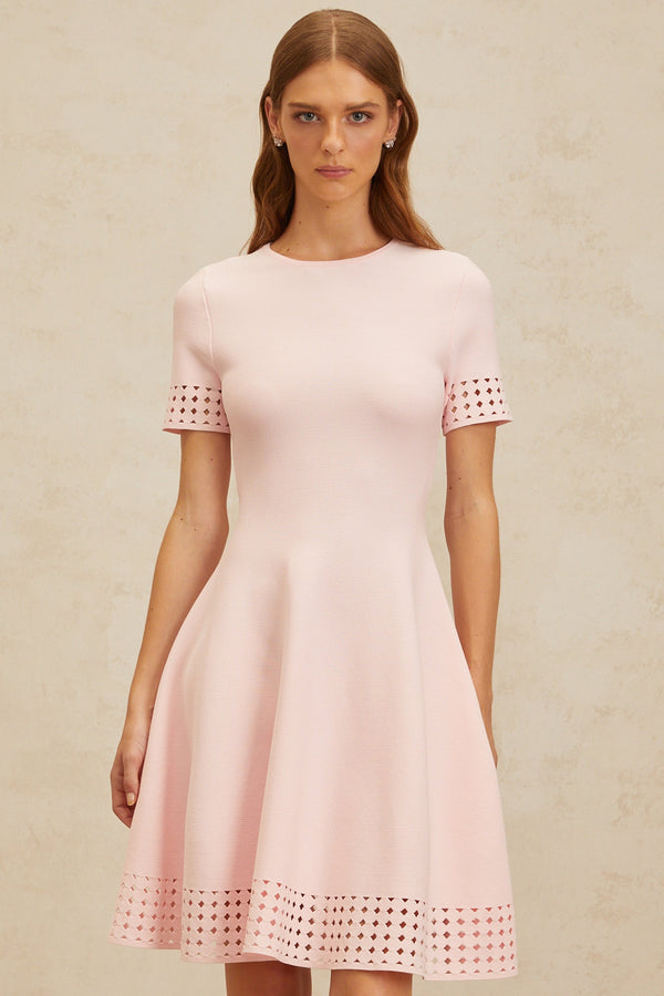 Isidore Pink Cut-Out Detail Knit Mini Dress