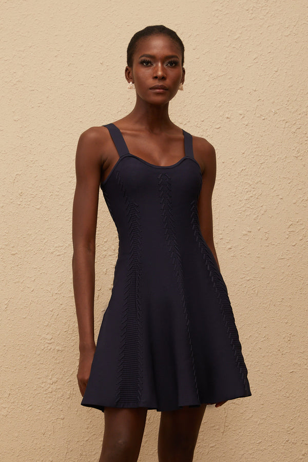 Melusine Blue Braided Knit Dress