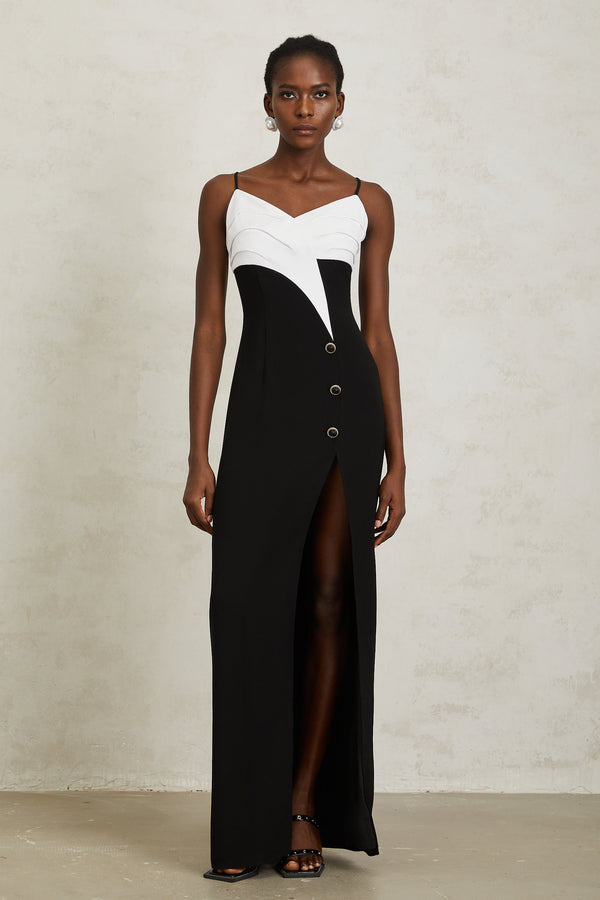 Estefanía Color Block High Slit Maxi Dress