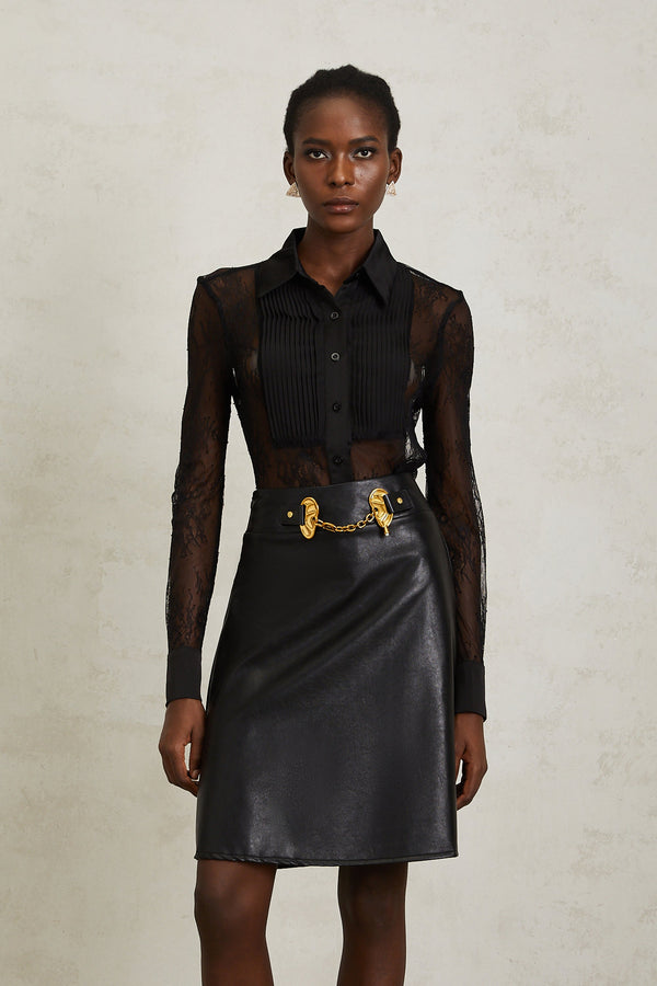 Eugénie Black Floral Lace Shirt