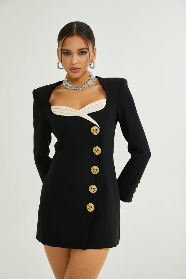 Céline black long-sleeved dress