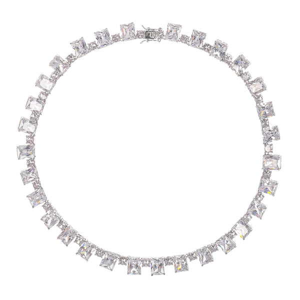 Mathilde Silver Tone Crystal Embellished Necklace
