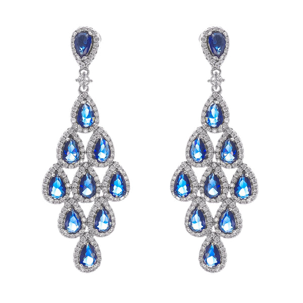 Estelle Blue Crystal Embellished Sterling Silver Earrings