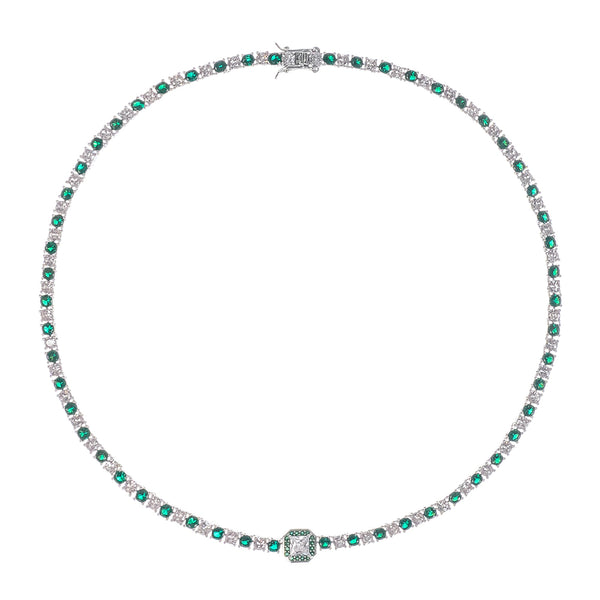 Héloïse Green Crystal Embellished Necklace
