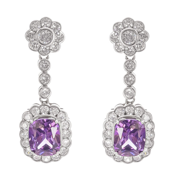 Clémence Purple Crystal Embellished Earrings