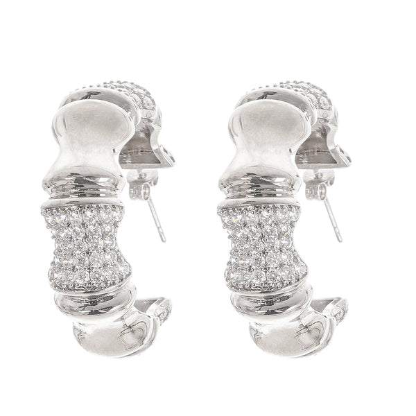 Léa Silver Tone Crystal Embellished Earrings