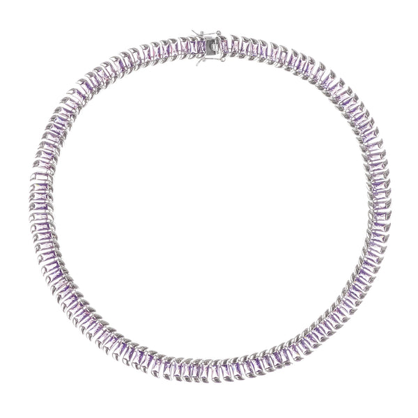 Isoline Light Purple Crystal Embellished Necklace
