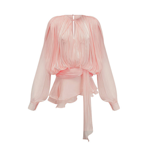 Eugénie Pink Fully Pleated Ruffled Mini Dress