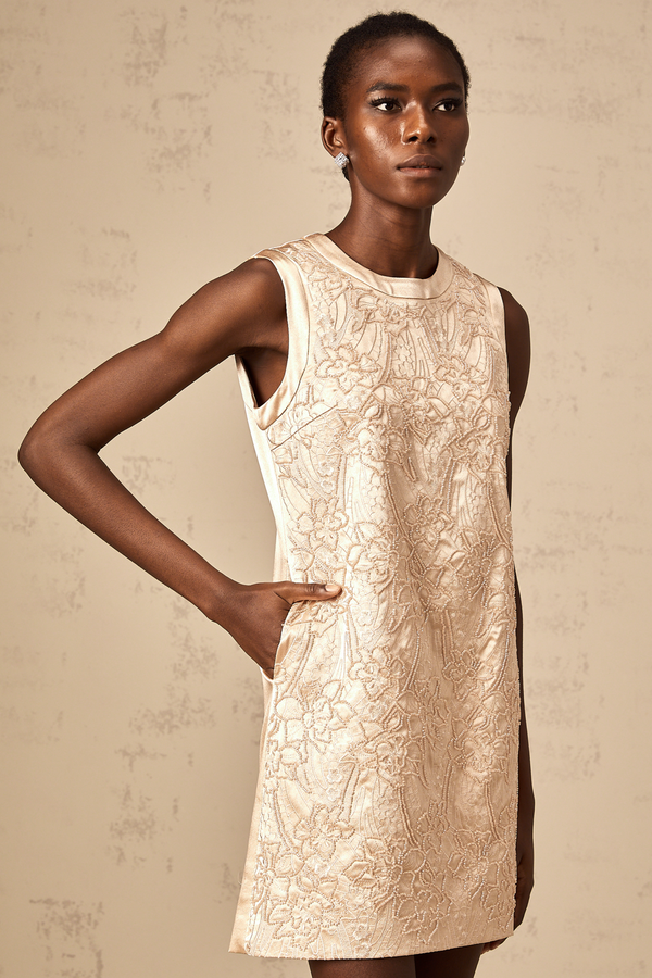 Isabelle embroidered bead-embellished mini dress