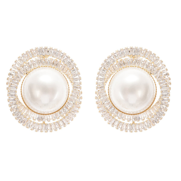 Éléonore crystal faux-pearl earrings