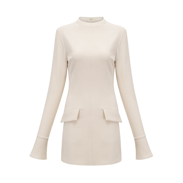 Chloé cream-white fitted mini dress