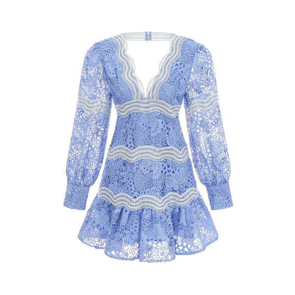 Gaëlle V-neck floral embroidered mini dress