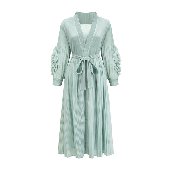 Éloïse faux-flower knitted dress & coat matching set