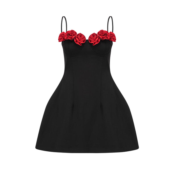 Pauline faux-flower mini dress