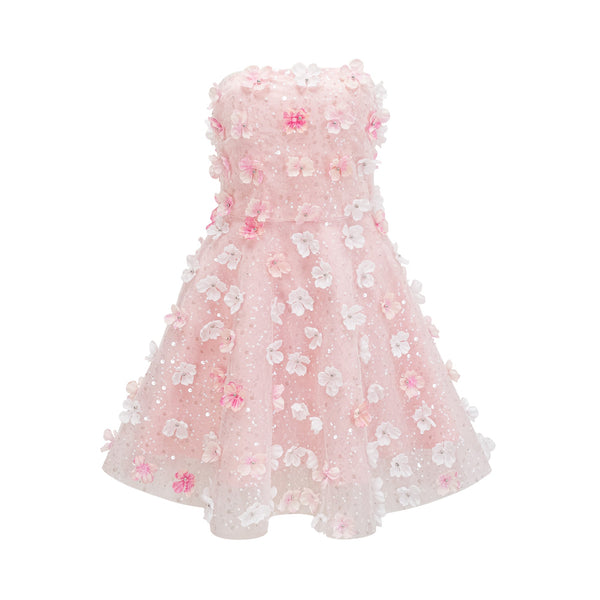 Lilou 3d-petal puffy mini dress