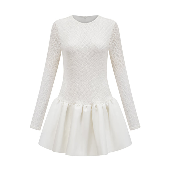 Océane white lace panelled mini dress (US Only)