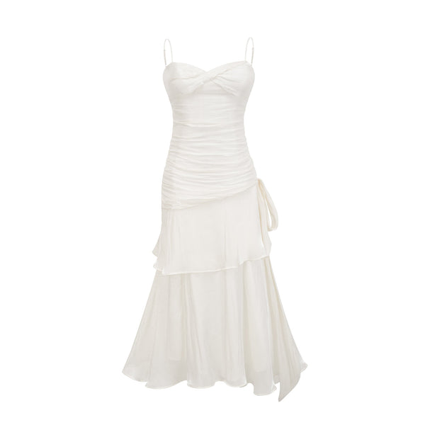 Bérénice layered flounce-hem midi dress (US Only)