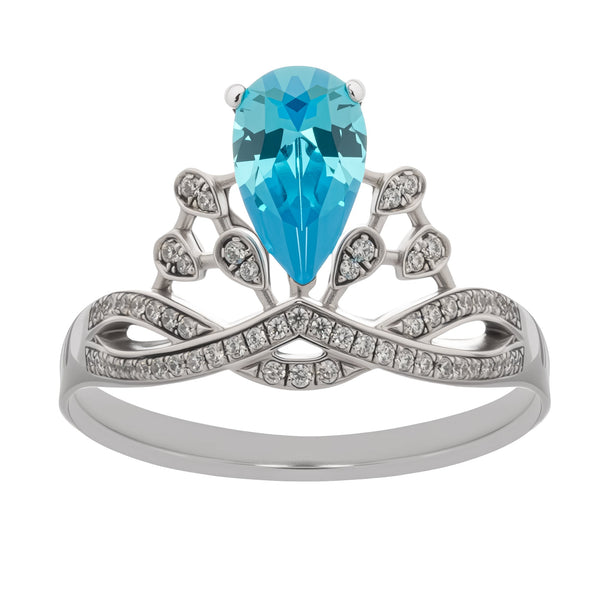 Colette Blue Pear Cut Gemstone Sterling Silver Ring