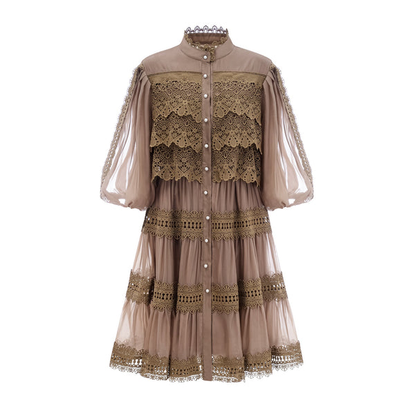 Inès lace cut-out layered mini dress (US Only)