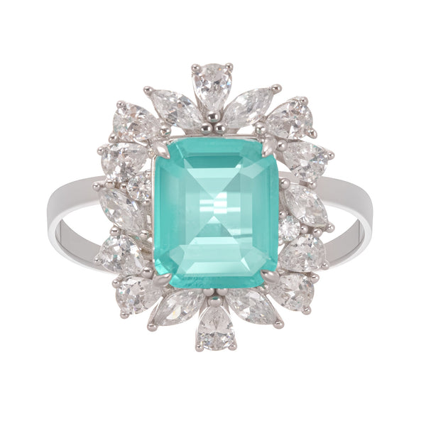 Maelle Turquoise Prong-Set Zircon Gemstone Sterling Silver Ring