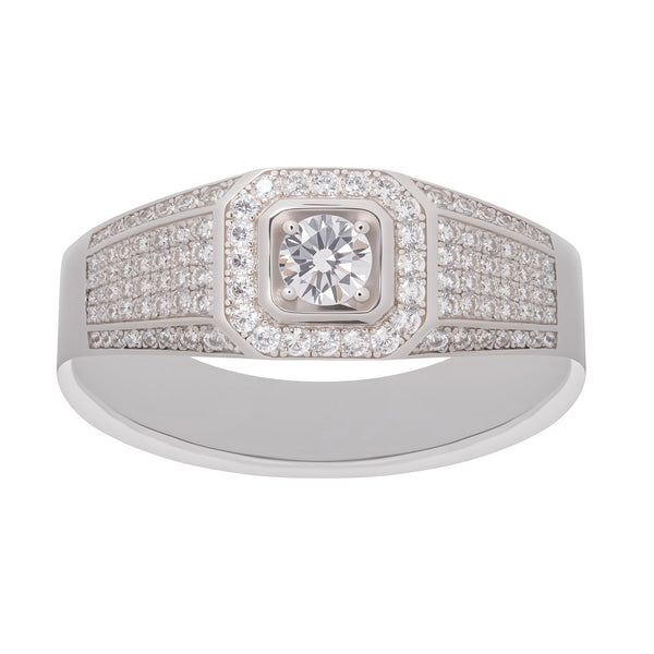 Radieuse Crystal Embellished Sterling Silver Ring